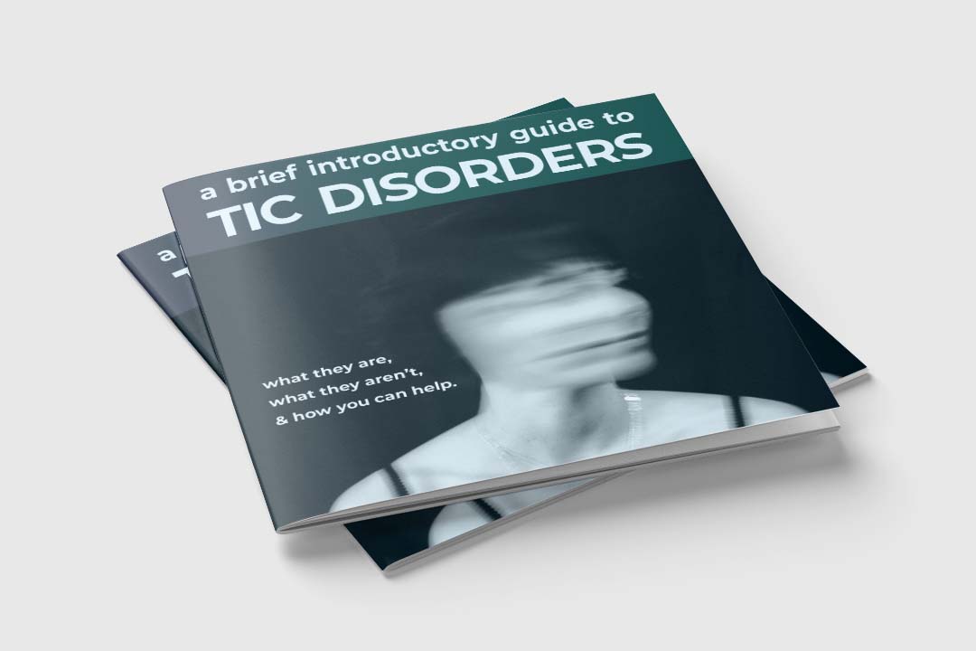 mockup of a brochure about tic disorders