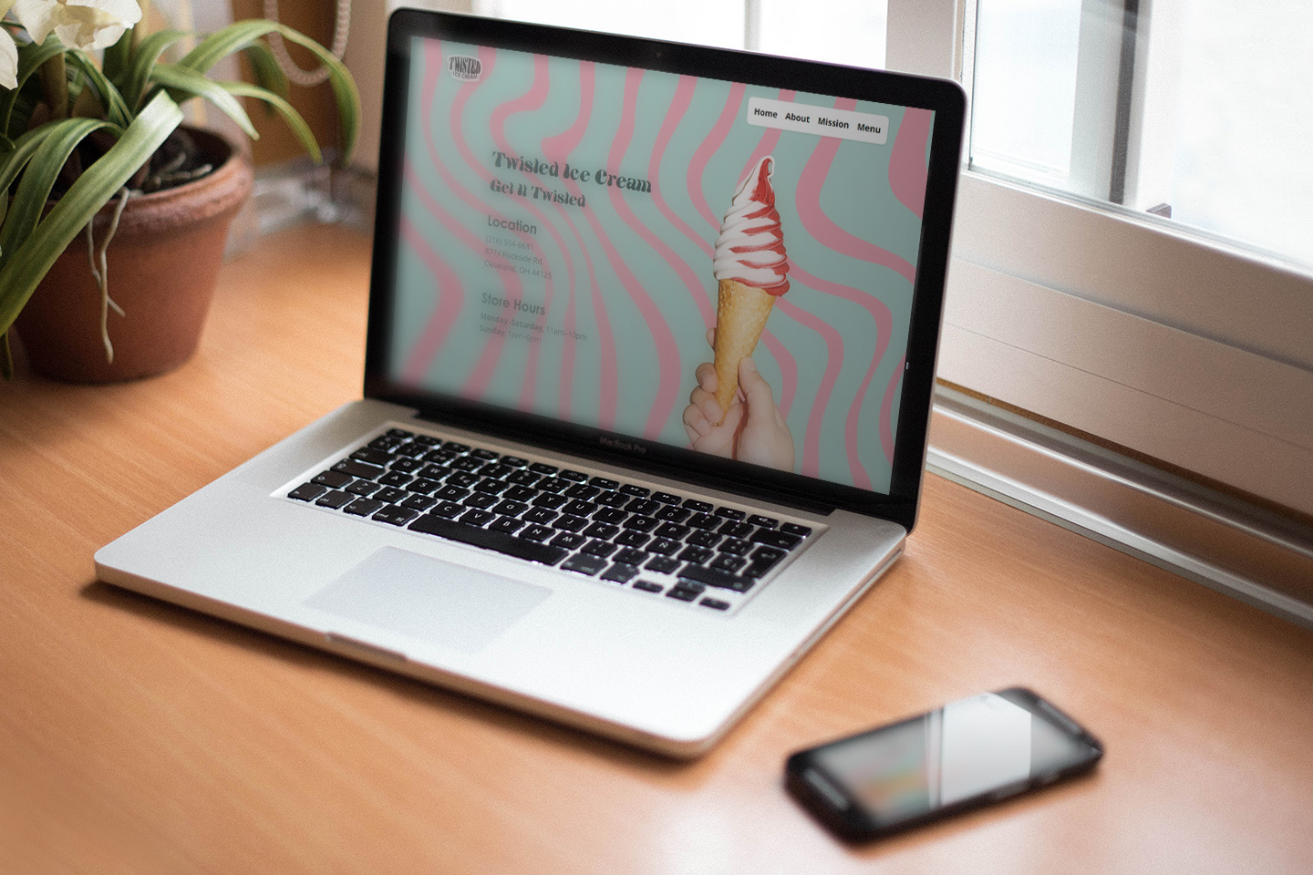 Twisted Ice Cream webpage